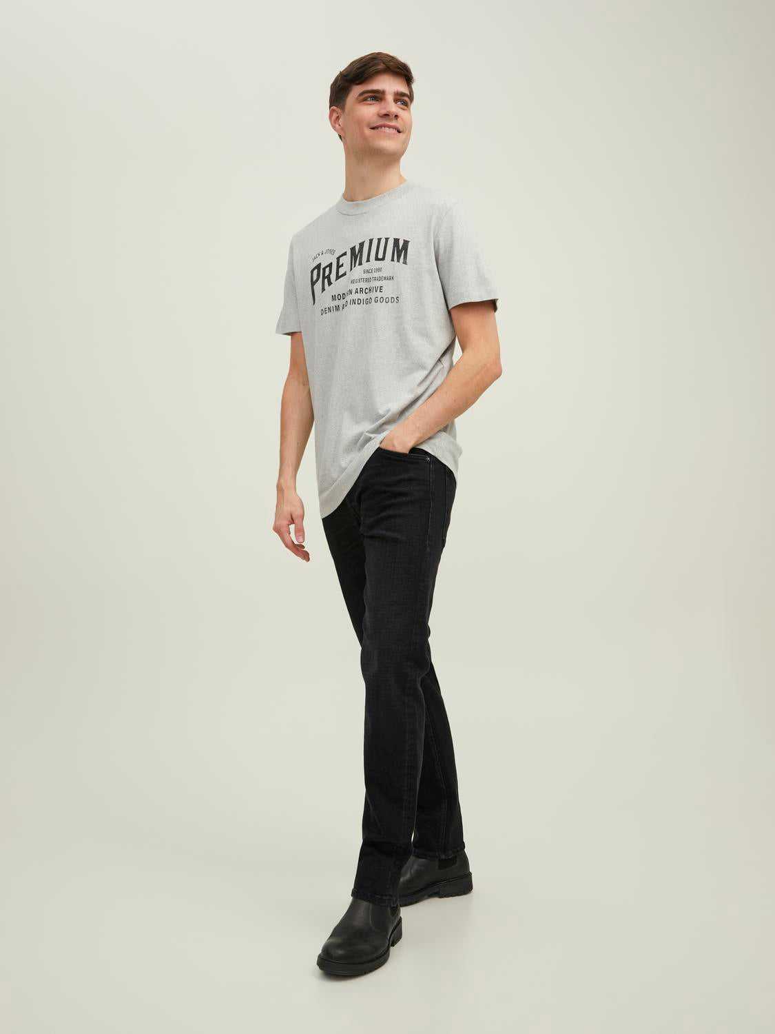 JJIMIKE JJORIGINAL 111 TAPERED FIT JEANS